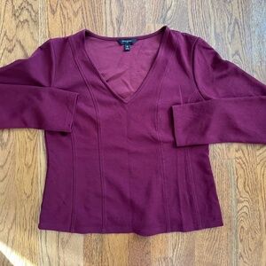 Banana Republic Soft Touch Seamed Top Burgundy